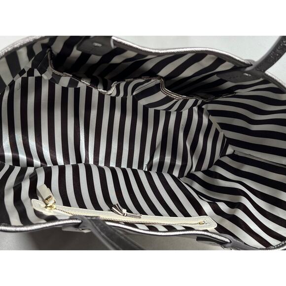 Henri Bendel Silver Luxury Sparkle/Glitter Designer Tote Bag Rare - Picture 8 of 13